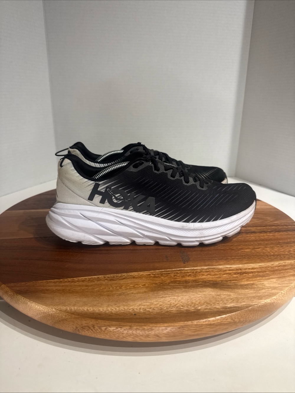 Hoka Rincon 3 Women Running Shoes 8.5B Black White Gradient Sneakers 1119396
